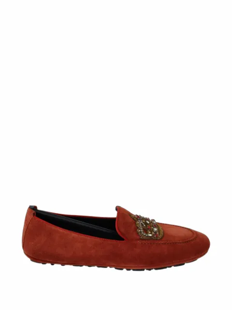 Dolce & Gabbana crystal-embellished crown loafers