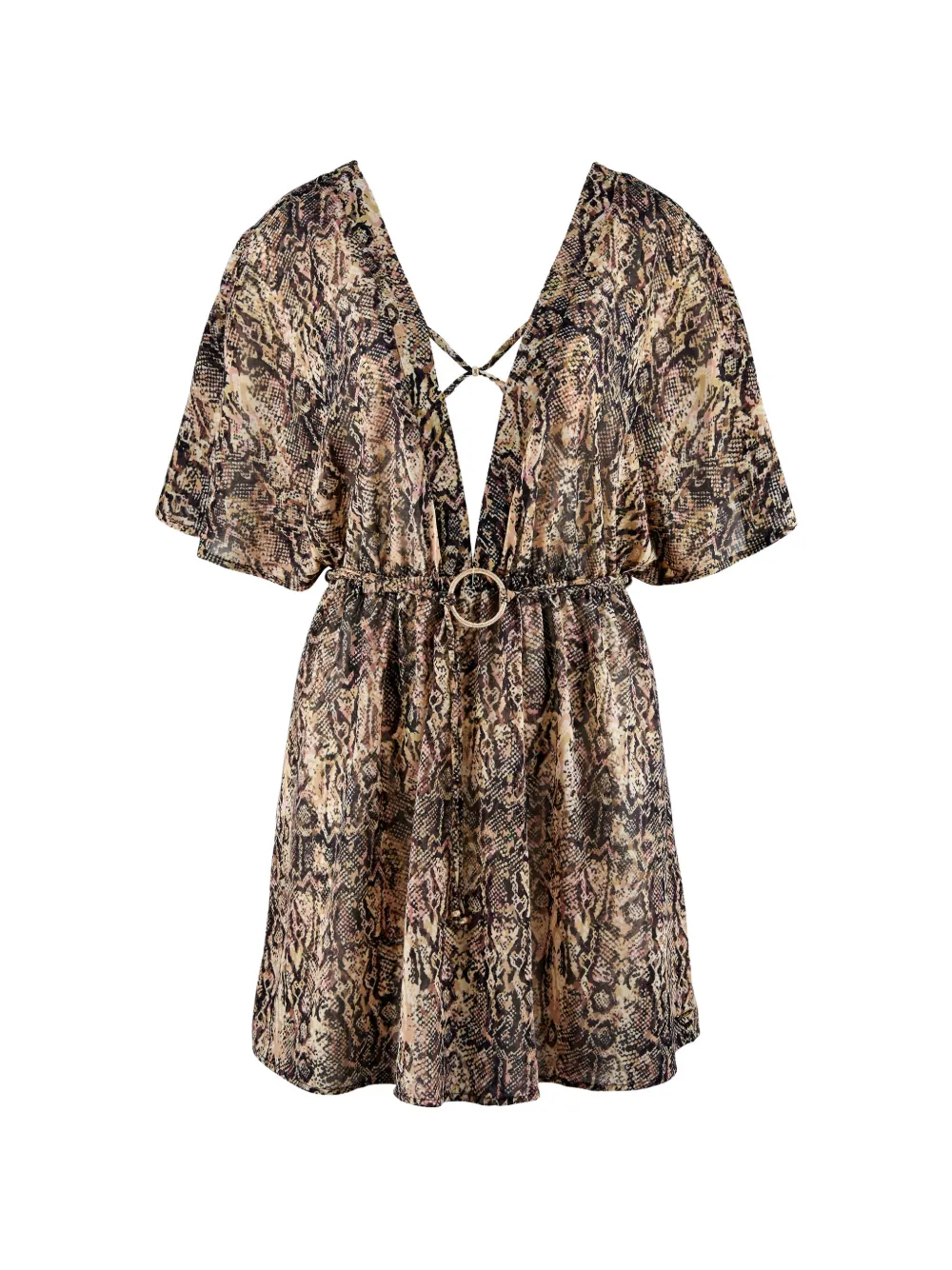 Aubade snake-print belted dress