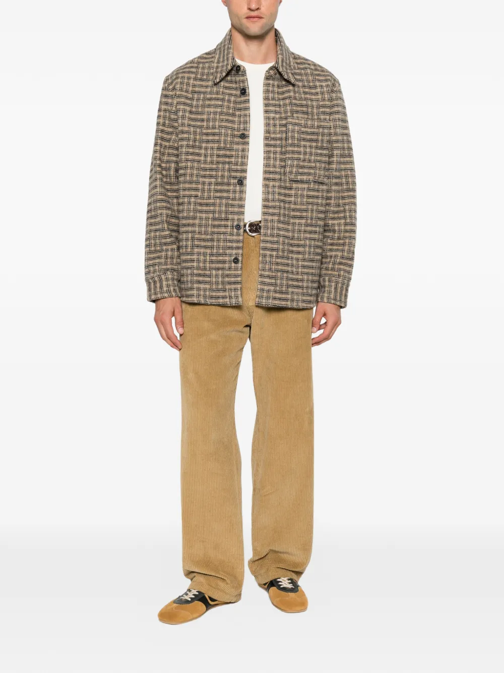 A.P.C. Geruit overhemd Beige