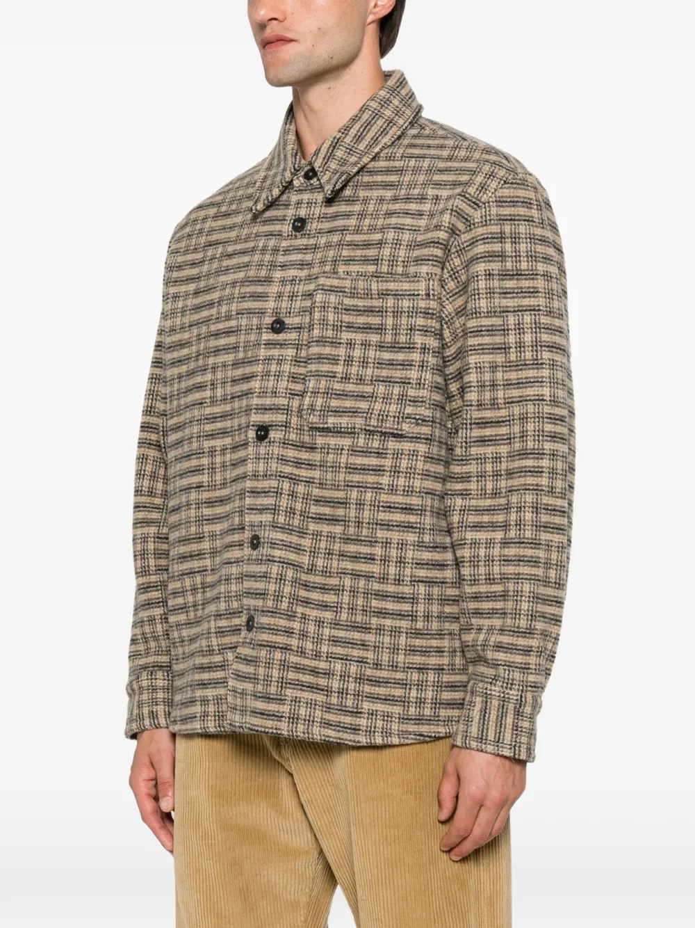 A.P.C. Geruit overhemd Beige