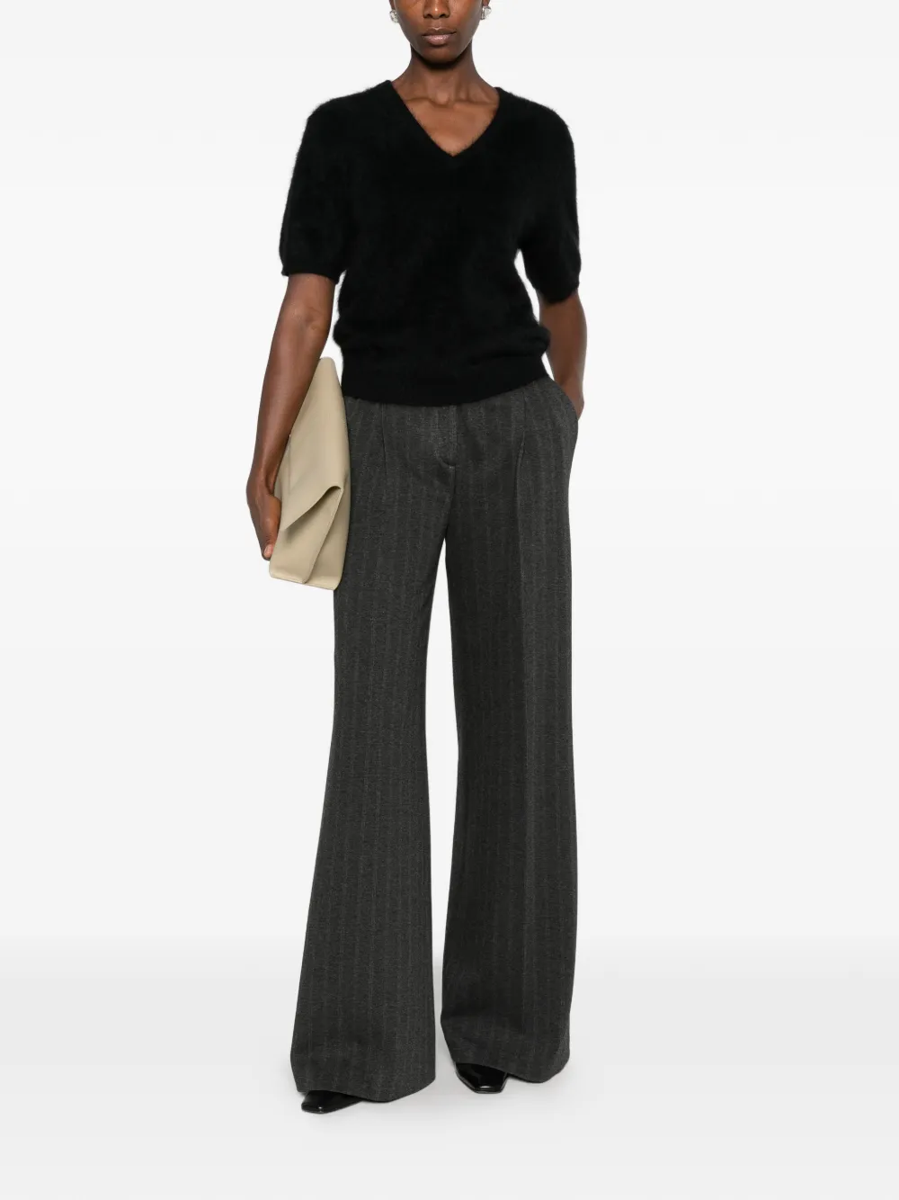 Lisa Yang Lovisa V-neck short-sleeve sweater