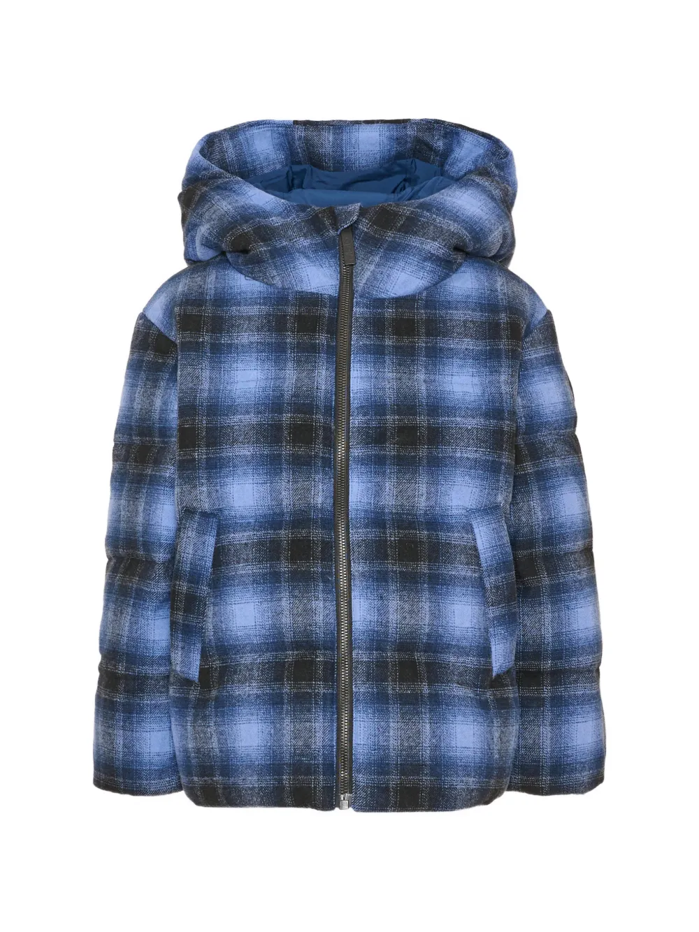 Molo check-print hooded jacket - Blu