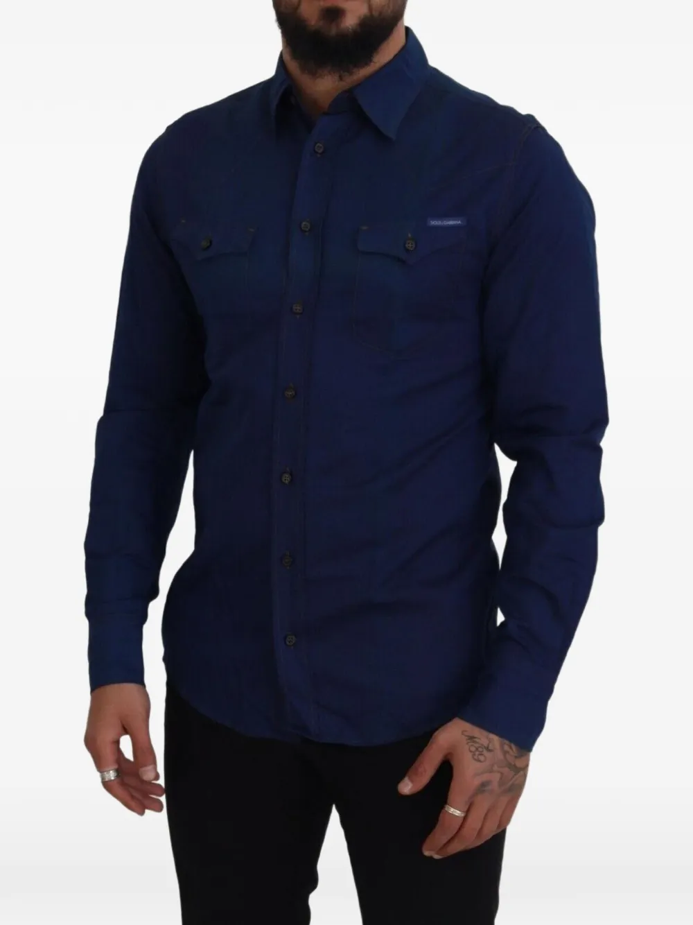 Dolce & Gabbana Gold slim-fit shirt Blauw