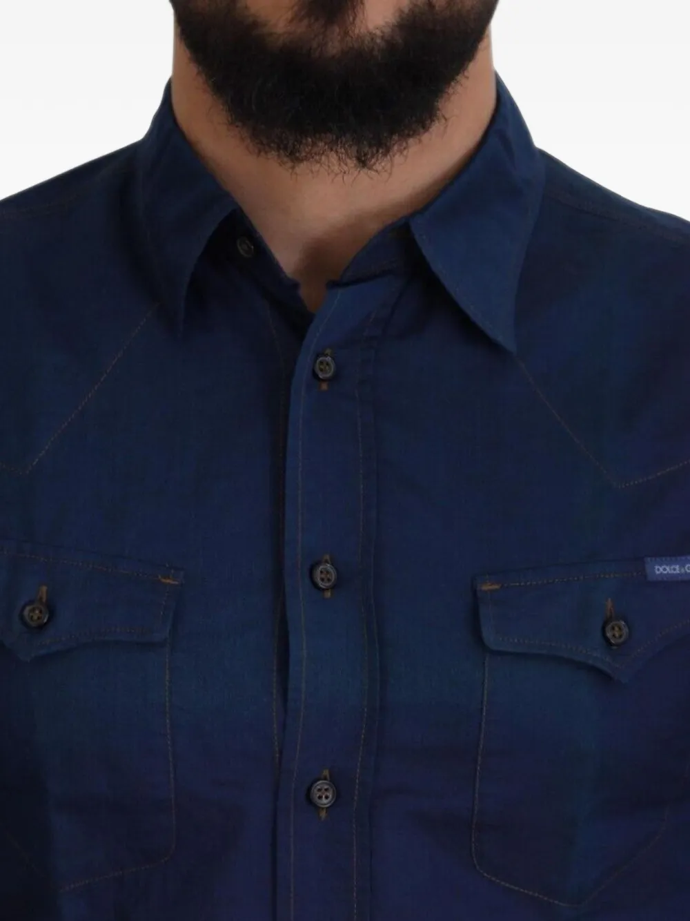 Dolce & Gabbana Gold slim-fit shirt Blauw
