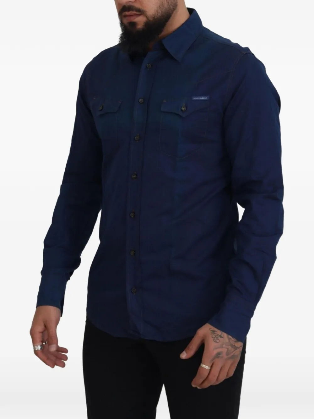 Dolce & Gabbana Gold slim-fit shirt Blauw