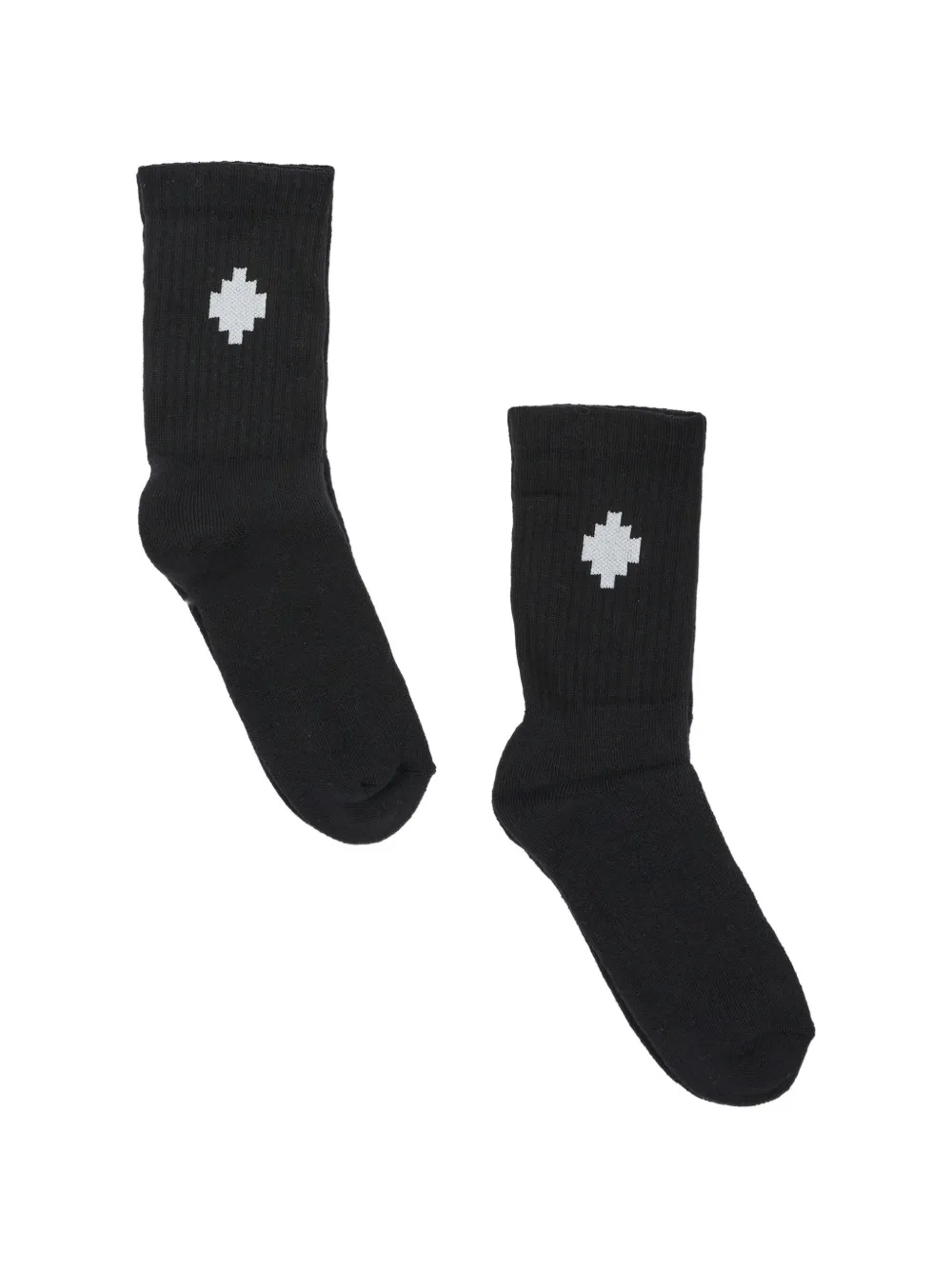 COUNTY OF MILAN KIDS Cross logo-intarsia socks - Nero
