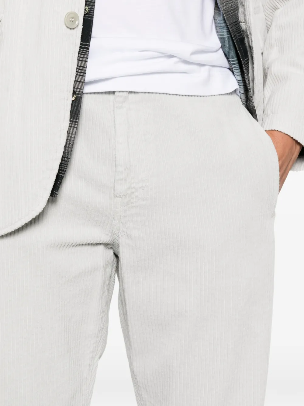 ASPESI Ribfluwelen broek Grijs
