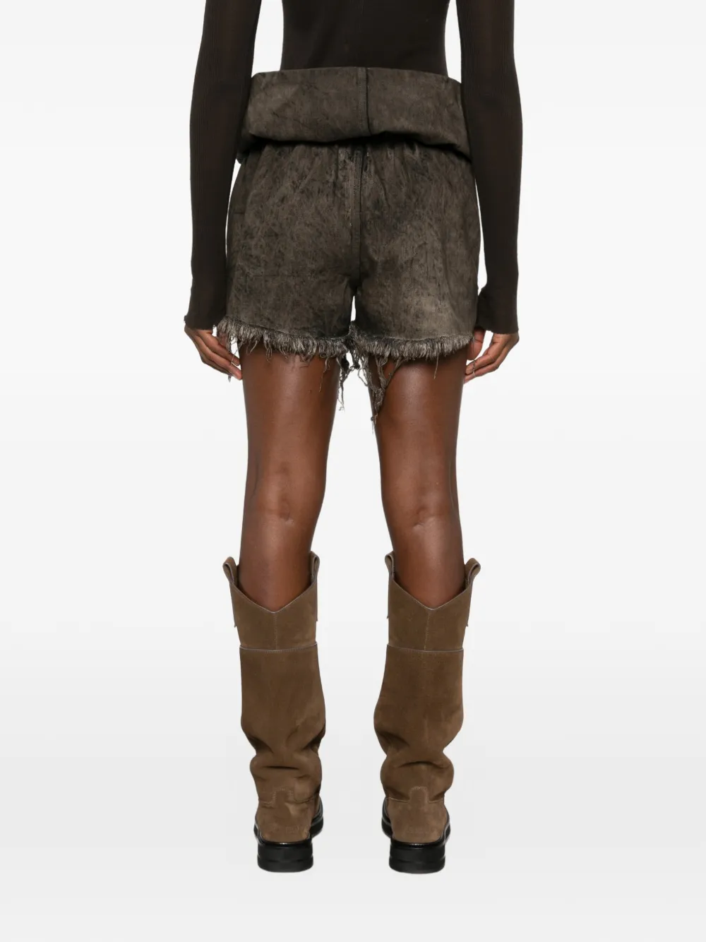 Rick Owens ribbed-knit trousers Zwart