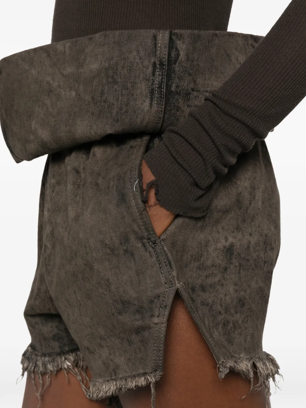 Rick Owens ribbed-knit trousers Zwart