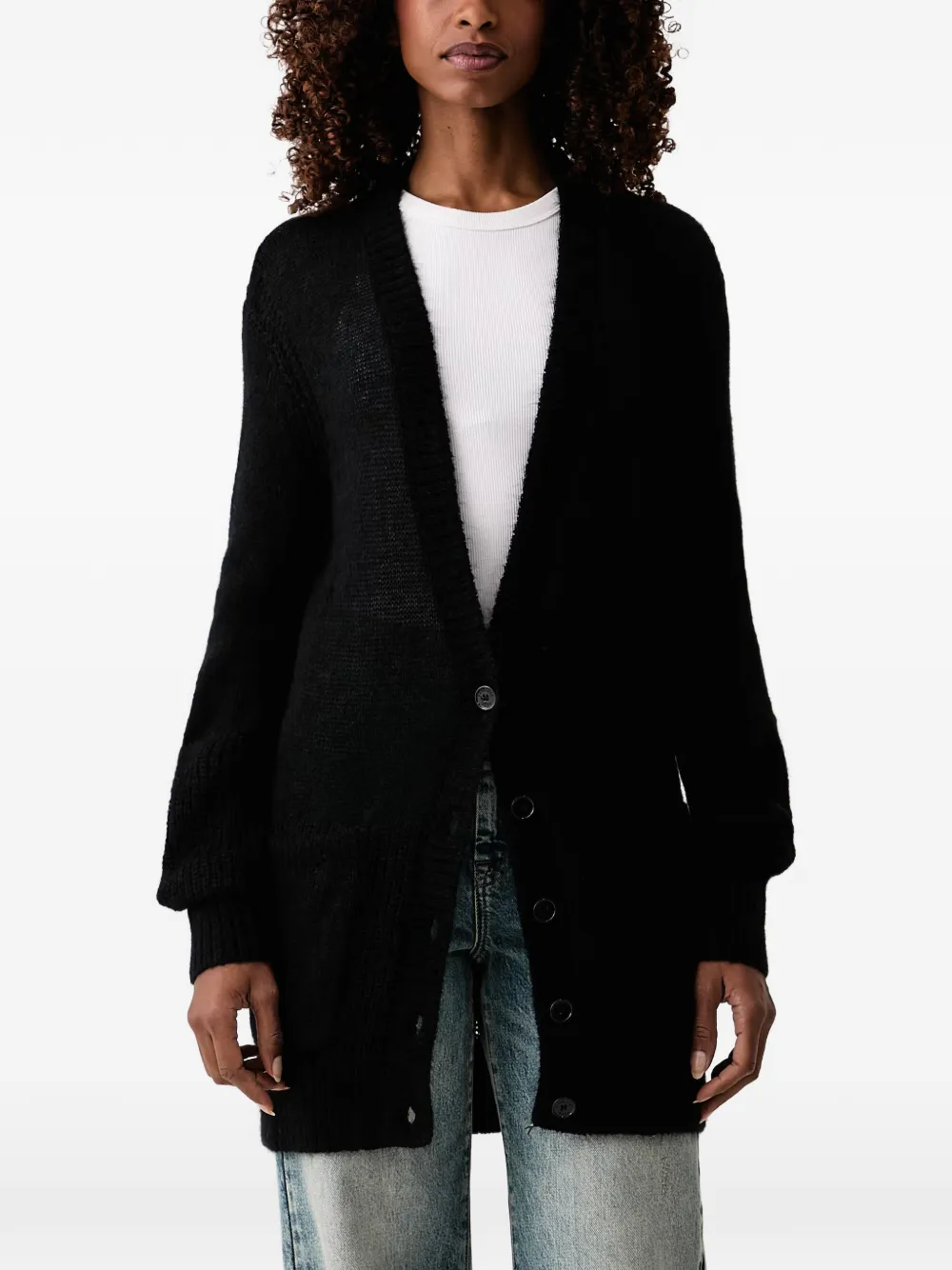 Patrizia Pepe ribbed-trim longline cardigan
