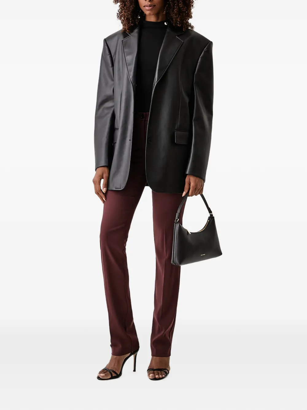 Patrizia Pepe button-detail high-neck bodysuit Zwart