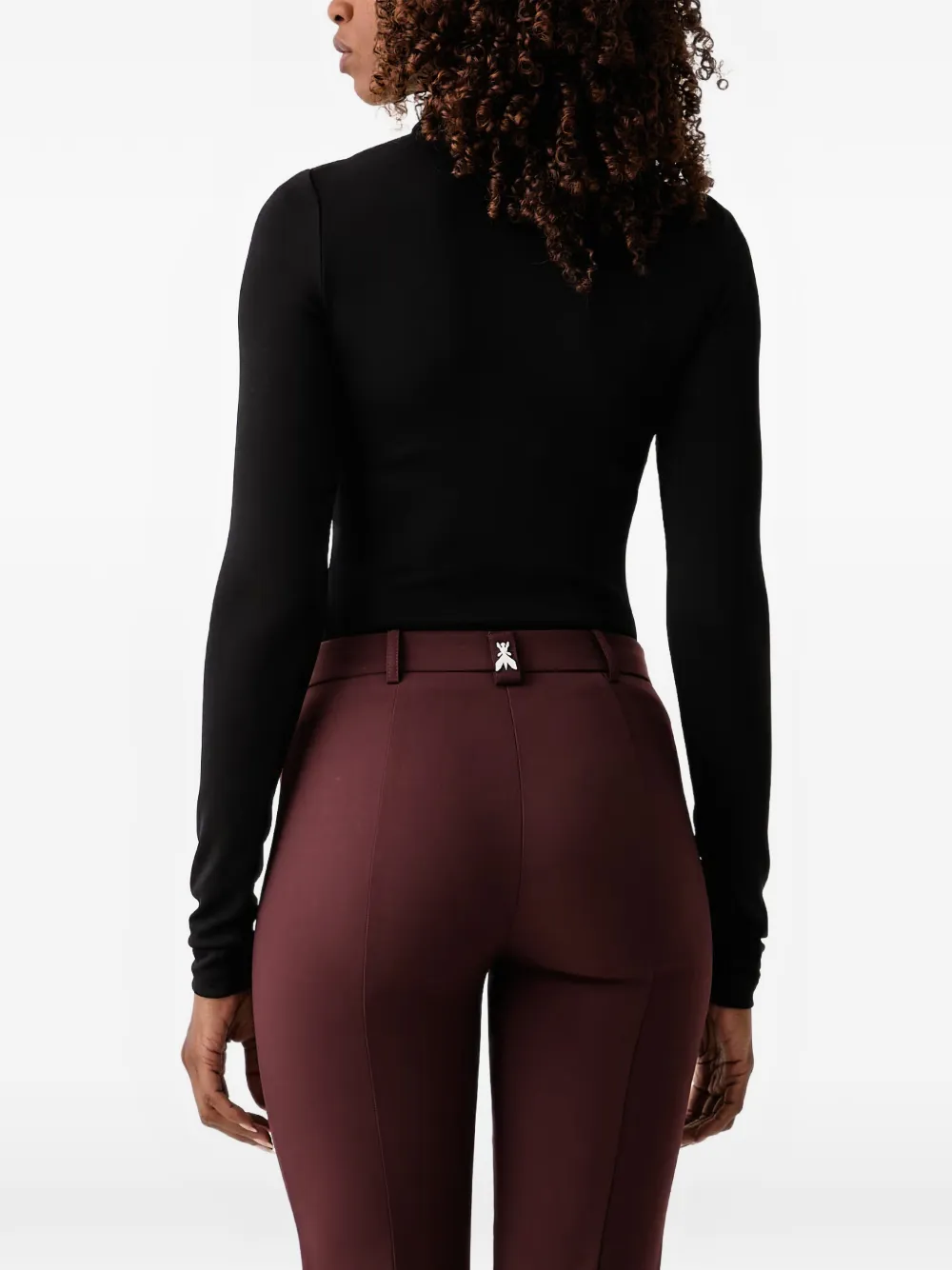 Patrizia Pepe button-detail high-neck bodysuit Zwart