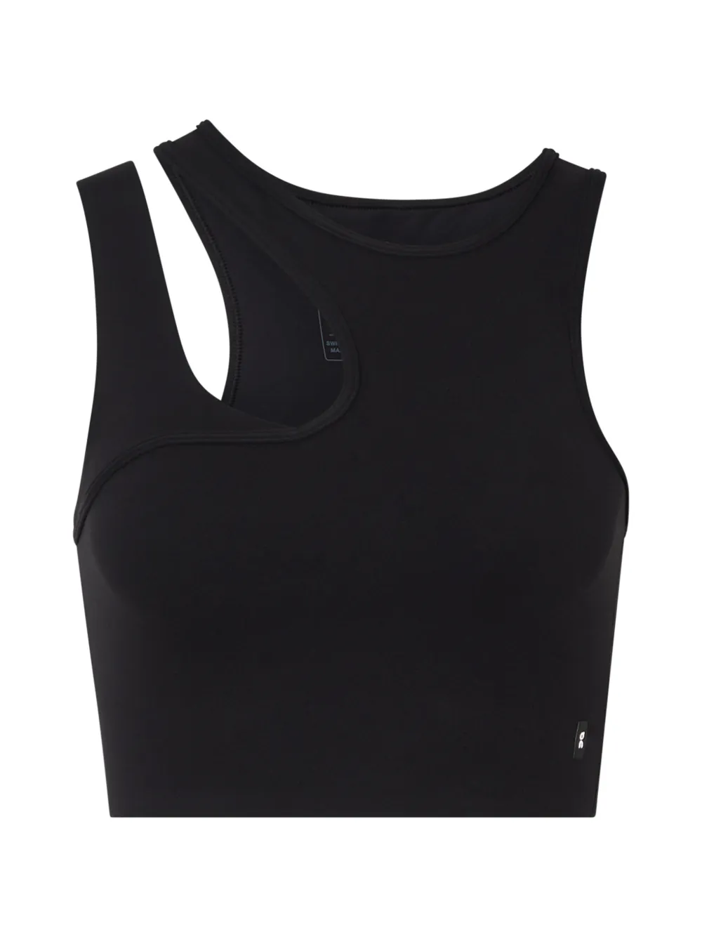 On Studio asymmetrische cropped sport-bh Zwart