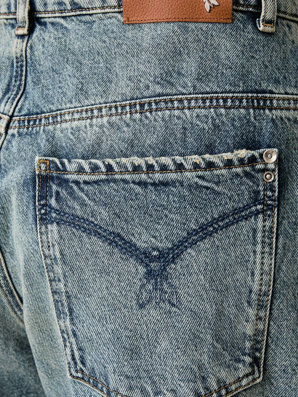 Patrizia Pepe Gerafelde jeans met vervaagd effect Blauw