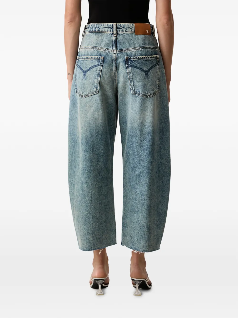 Patrizia Pepe Gerafelde jeans met vervaagd effect Blauw
