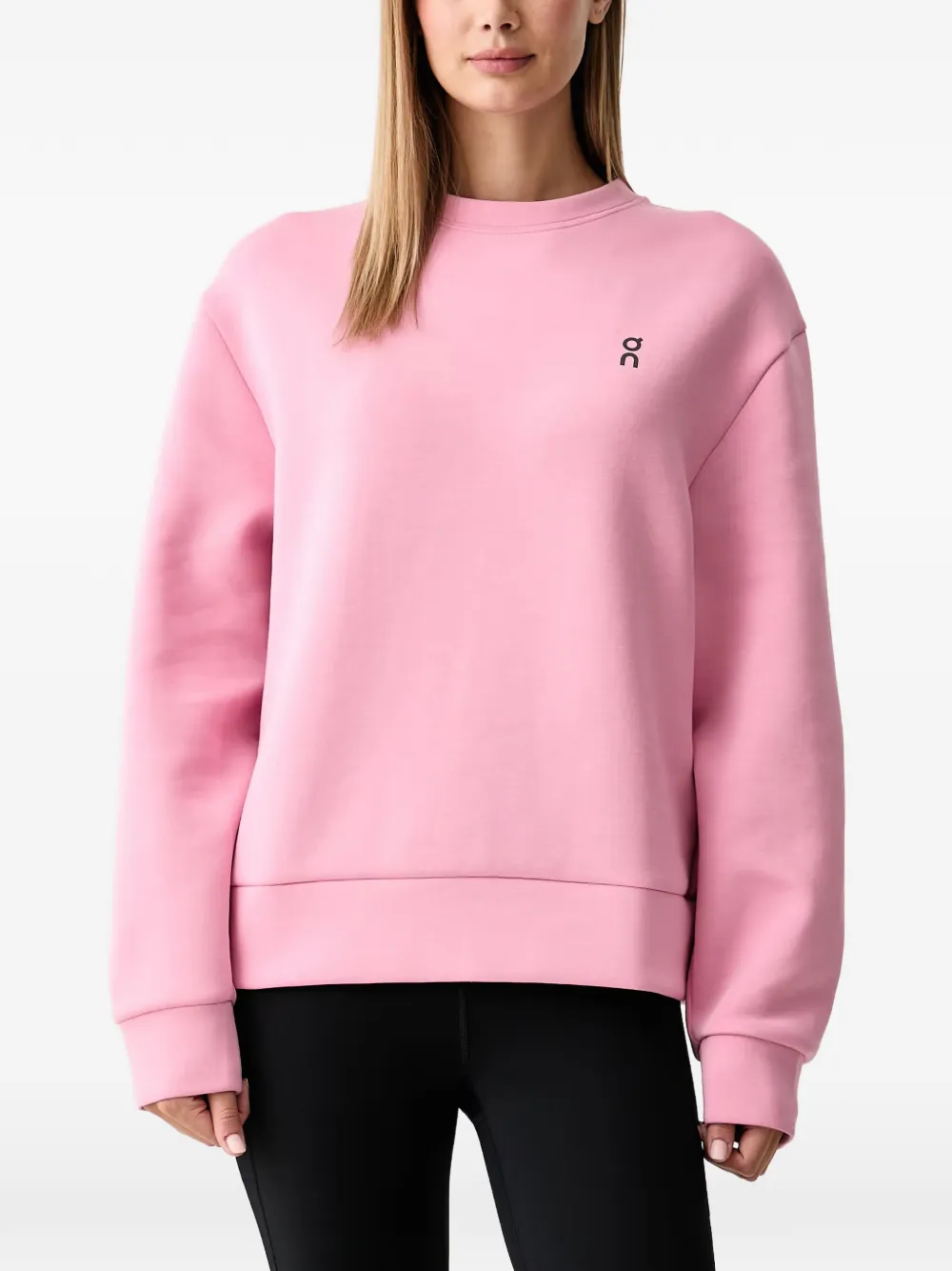 On Focus logo-print raglan-sleeve sweater