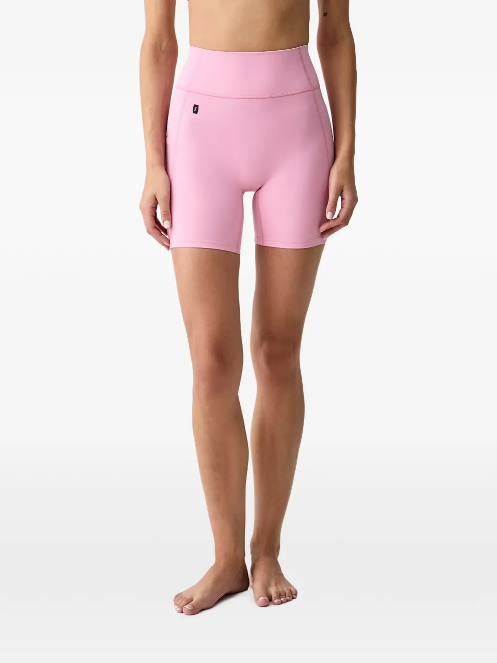 On Studio high-waisted logo-patch shorts