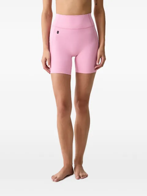 On  Studio high-waisted logo-patch shorts