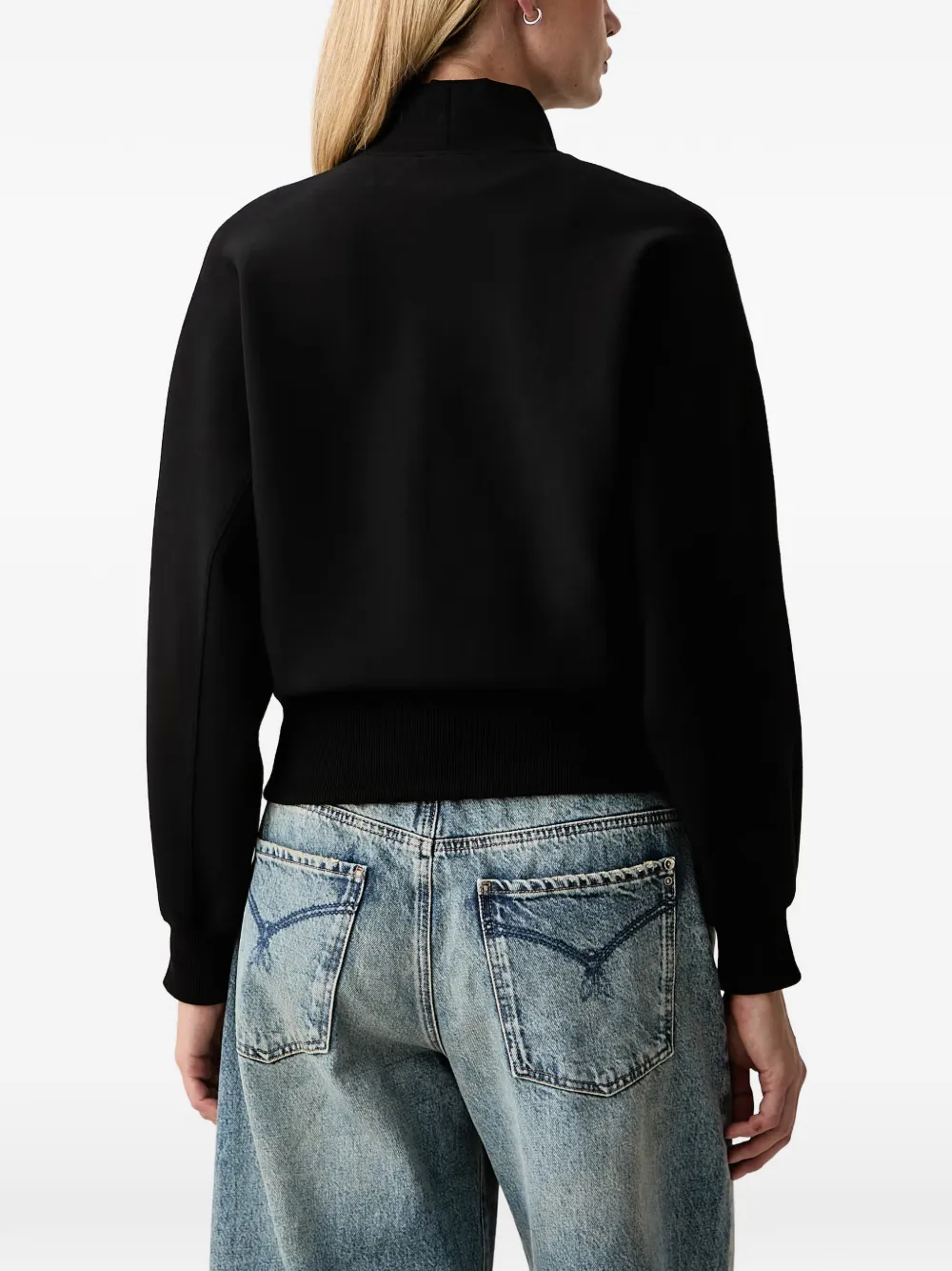 Patrizia Pepe Sweater met halve rits Zwart