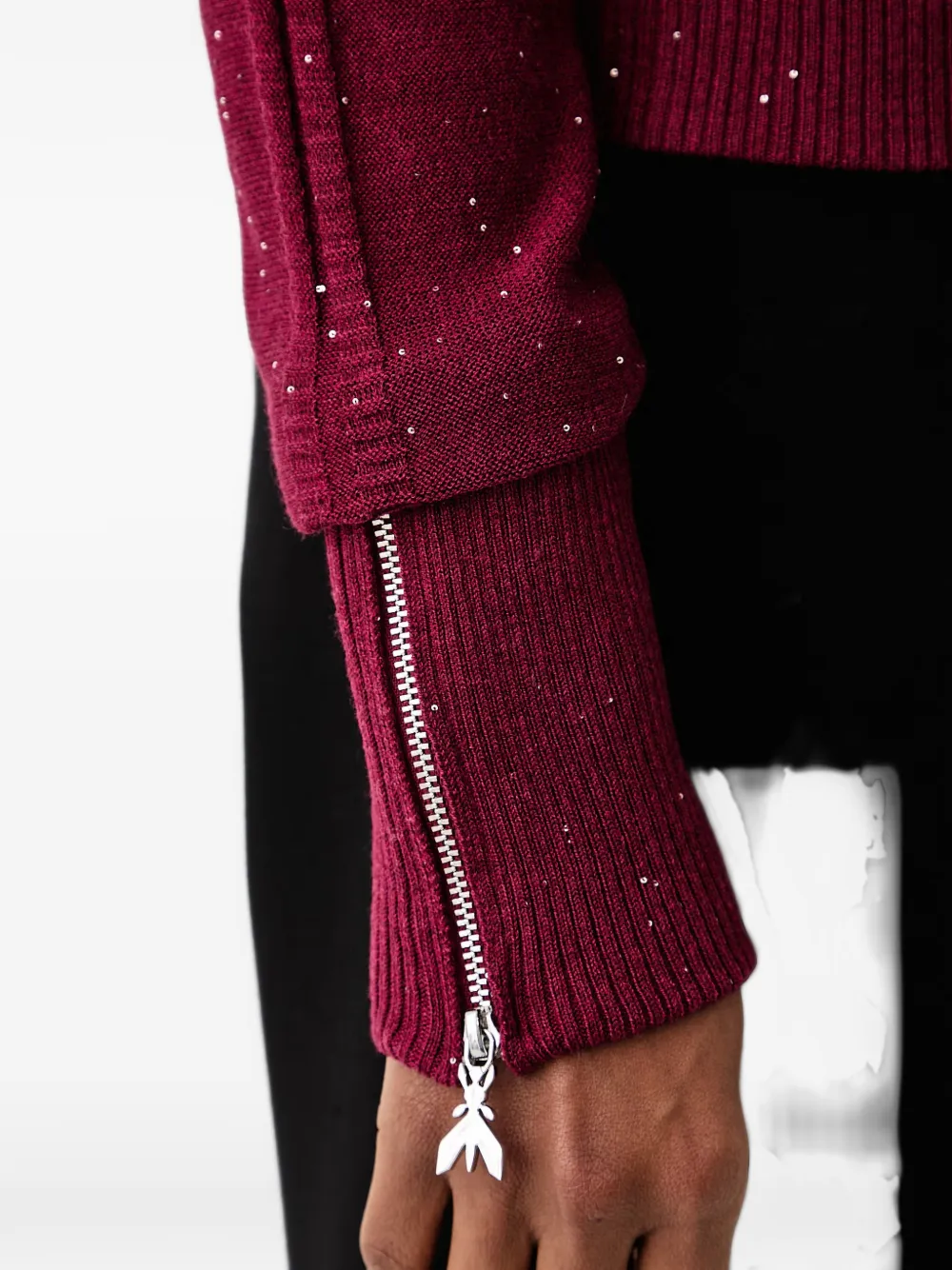Patrizia Pepe rhinestone-embellished cardigan Rood