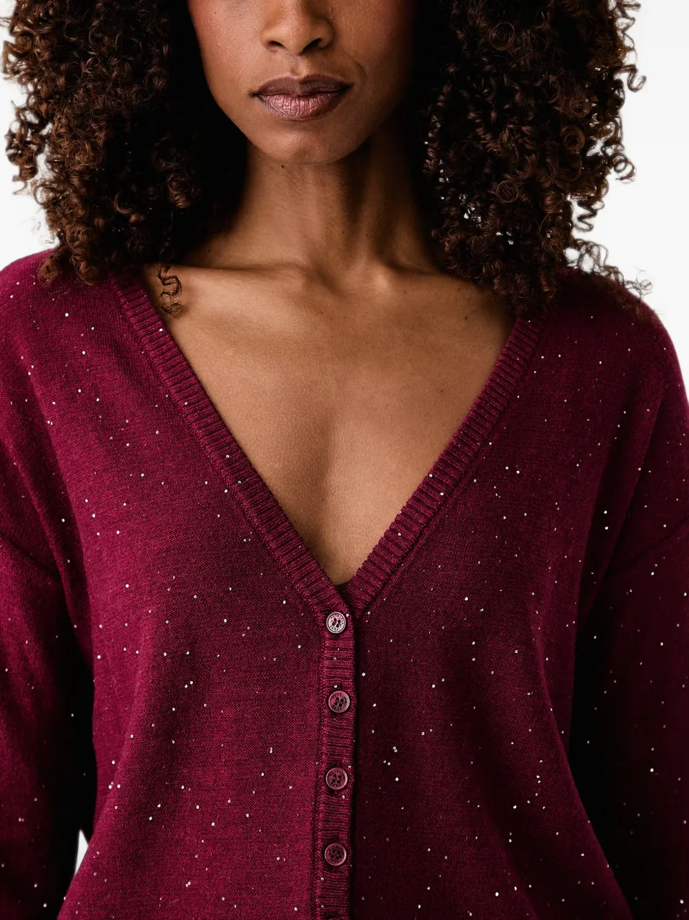 Patrizia Pepe rhinestone-embellished cardigan Rood