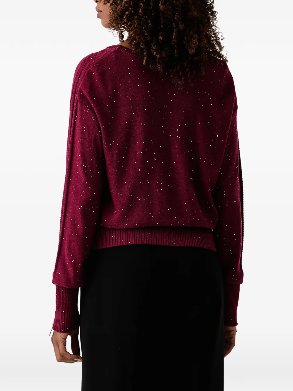 Patrizia Pepe rhinestone-embellished cardigan Rood
