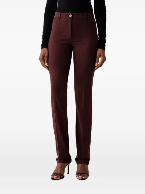 Patrizia Pepe logo-plaque pressed-crease trousers