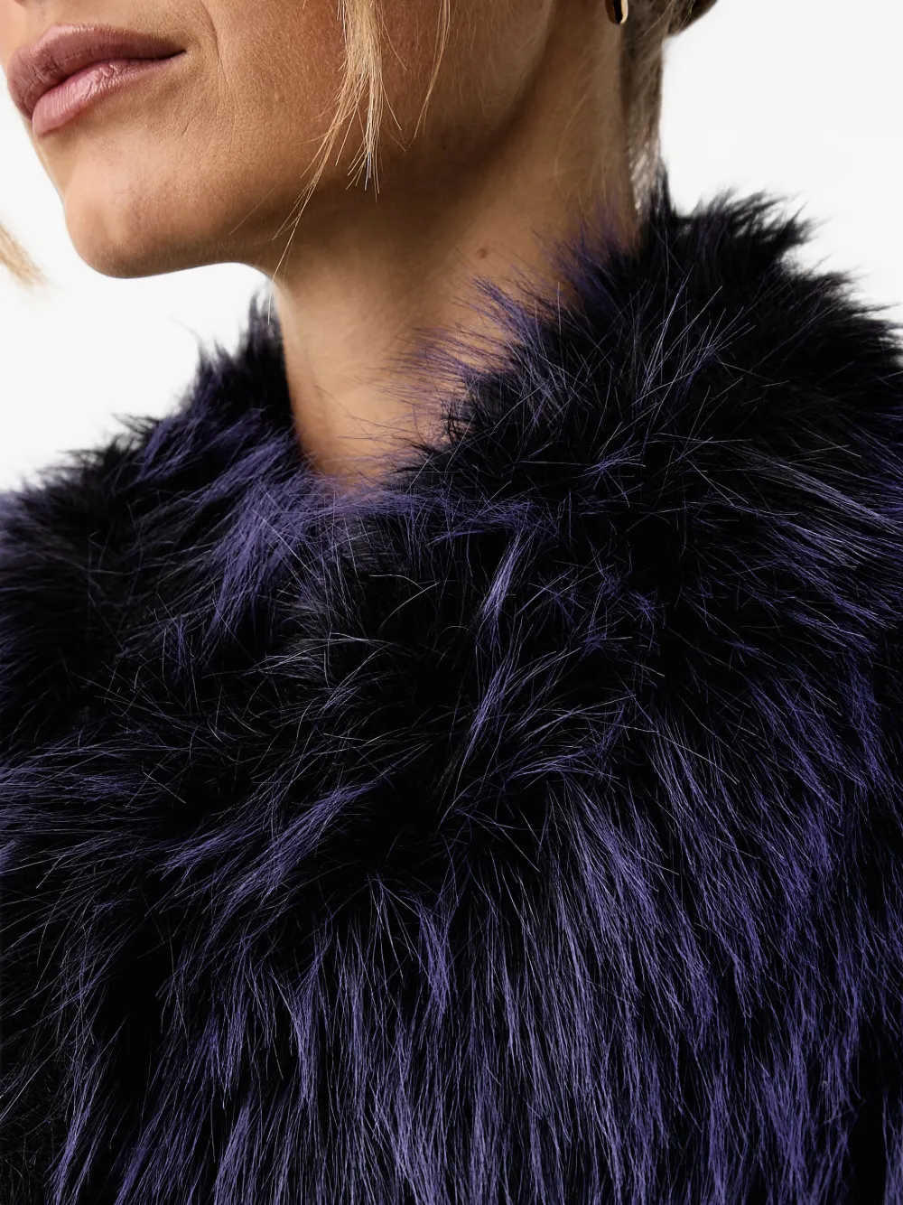 Patrizia Pepe faux-fur jacket Blauw