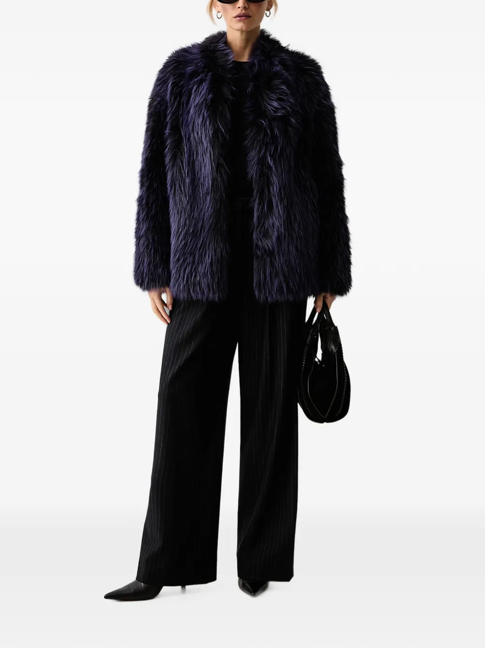 Patrizia Pepe faux-fur jacket Blauw