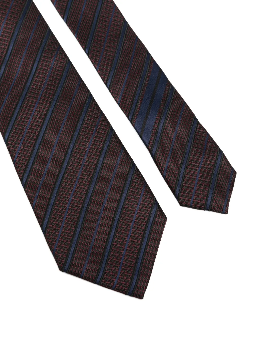 Zegna Stropdas met diagonale strepen en jacquard Bruin