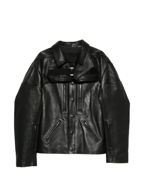 Rick Owens multi-panelled layered leather jacket