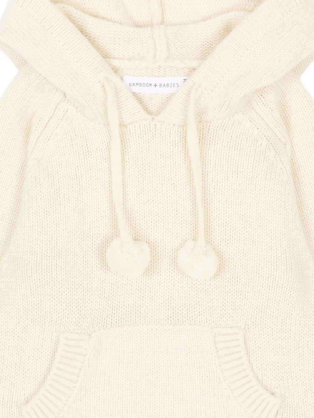 Bamboom Hoodie met trekkoord en pompon Beige