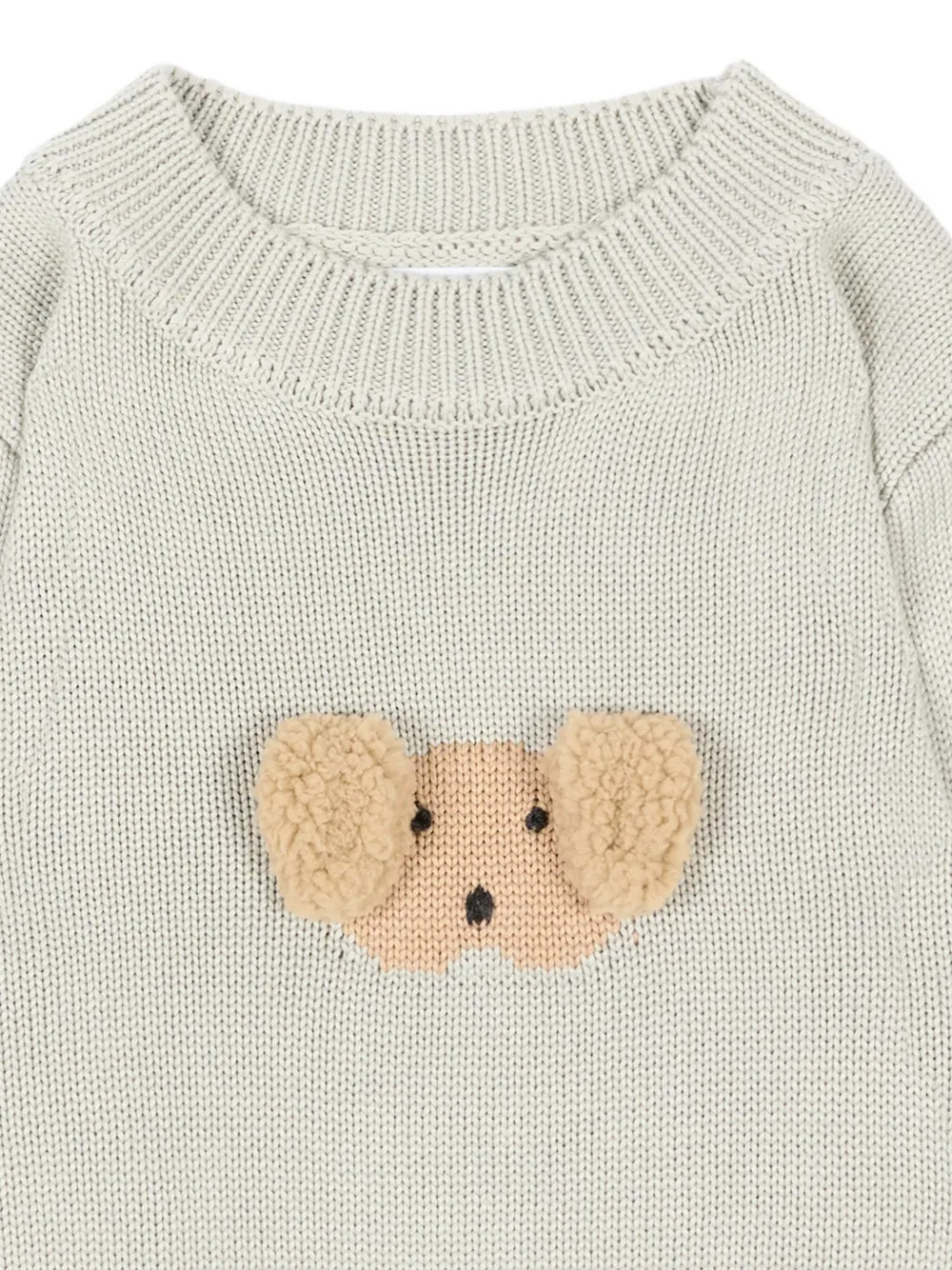 Bamboom Gebreide trui met honden-patroon Beige