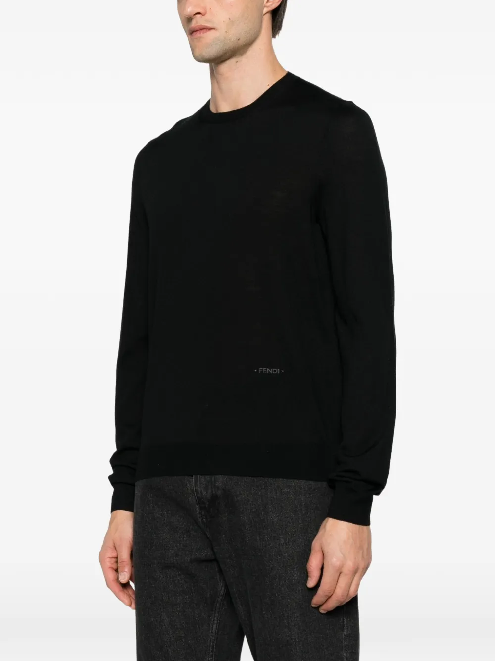 FENDI Trui met geborduurd logo Zwart