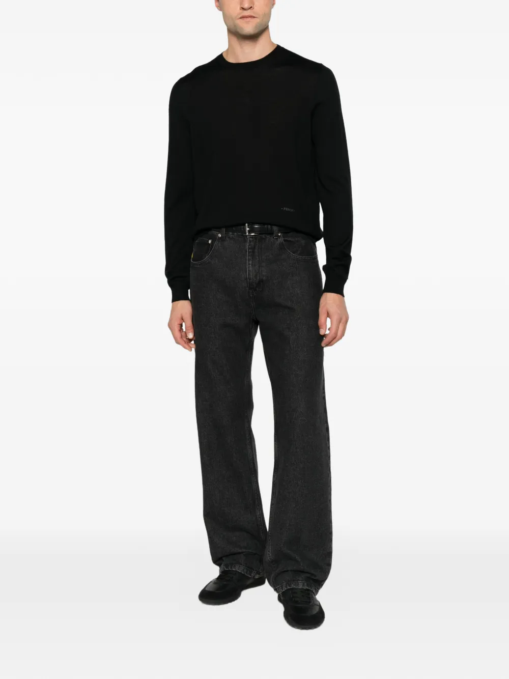 FENDI Trui met geborduurd logo Zwart