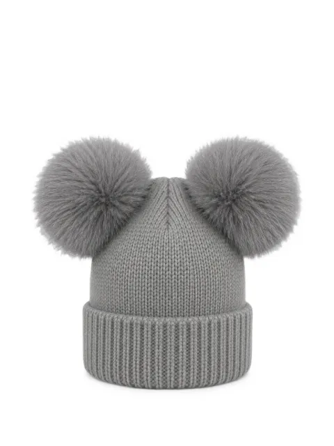cuffie regina bonnet en maille épaisse à détail de pompon