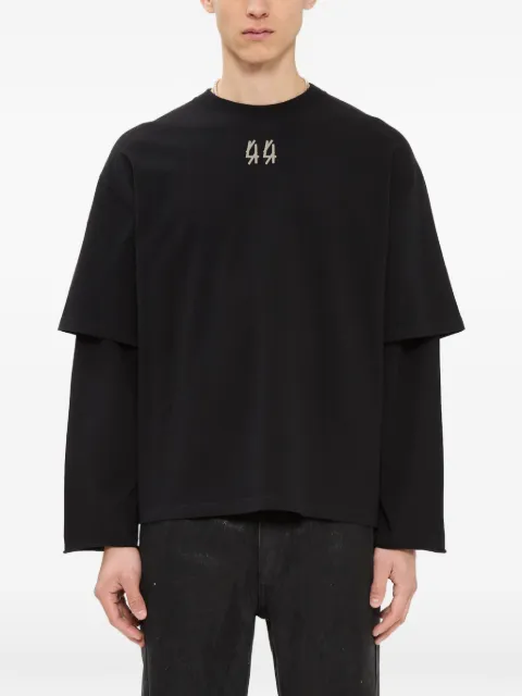 44 LABEL GROUP logo-print layered-sleeve T-shirt