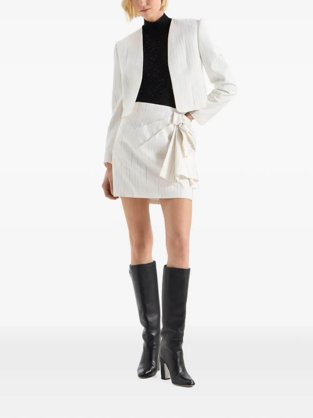 Genny sequin-embellished high-neck top Zwart