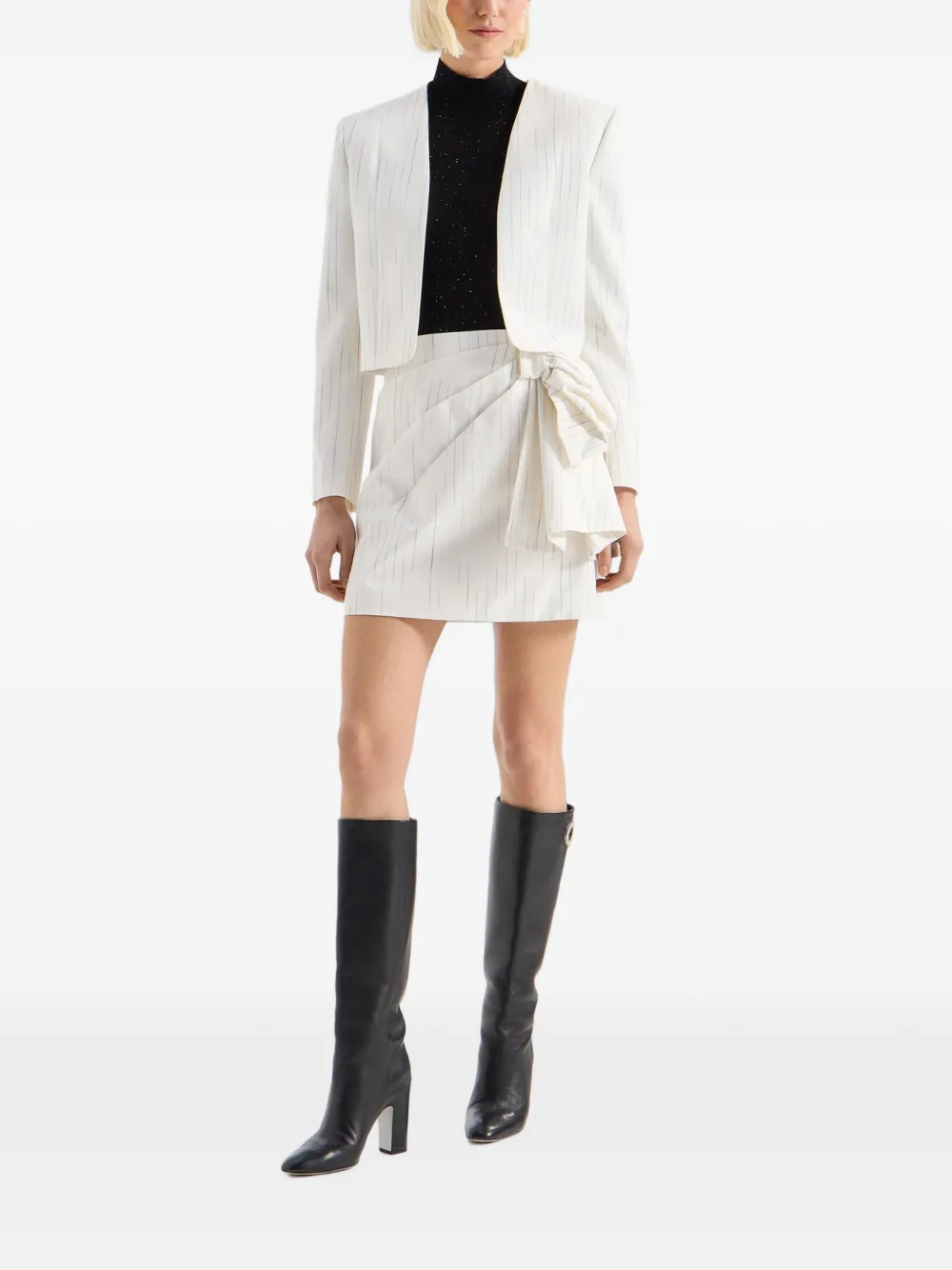 Genny sequin-embellished high-neck top Zwart