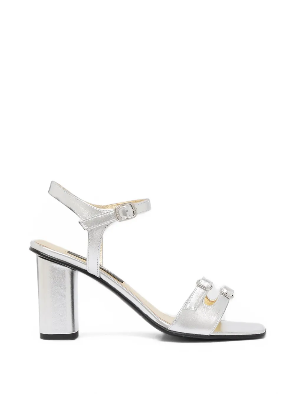 Carel Paris triple-strap block-heel sandals – Silver