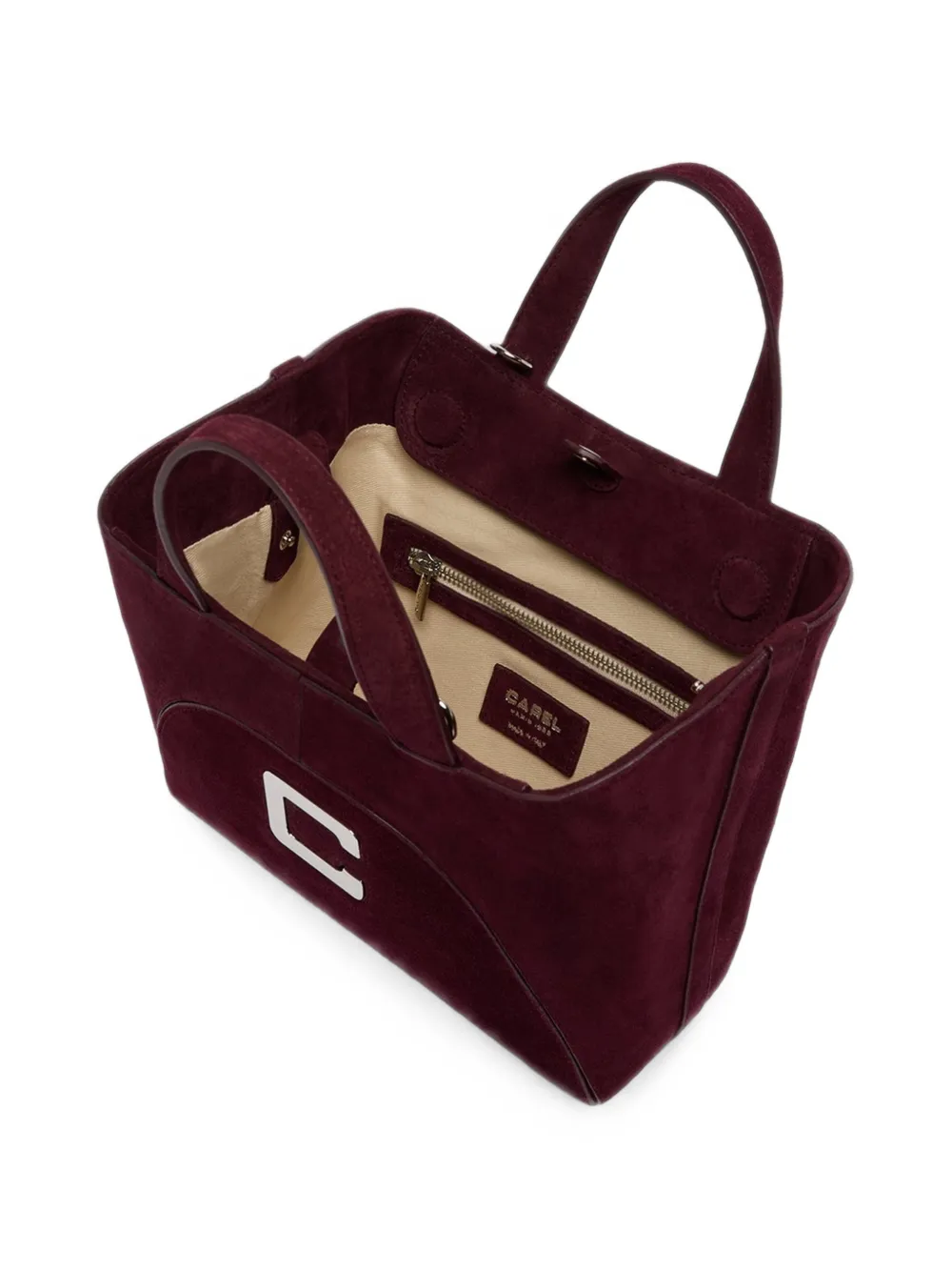 Carel Paris Clem suède shopper met logo-plakkaat Rood