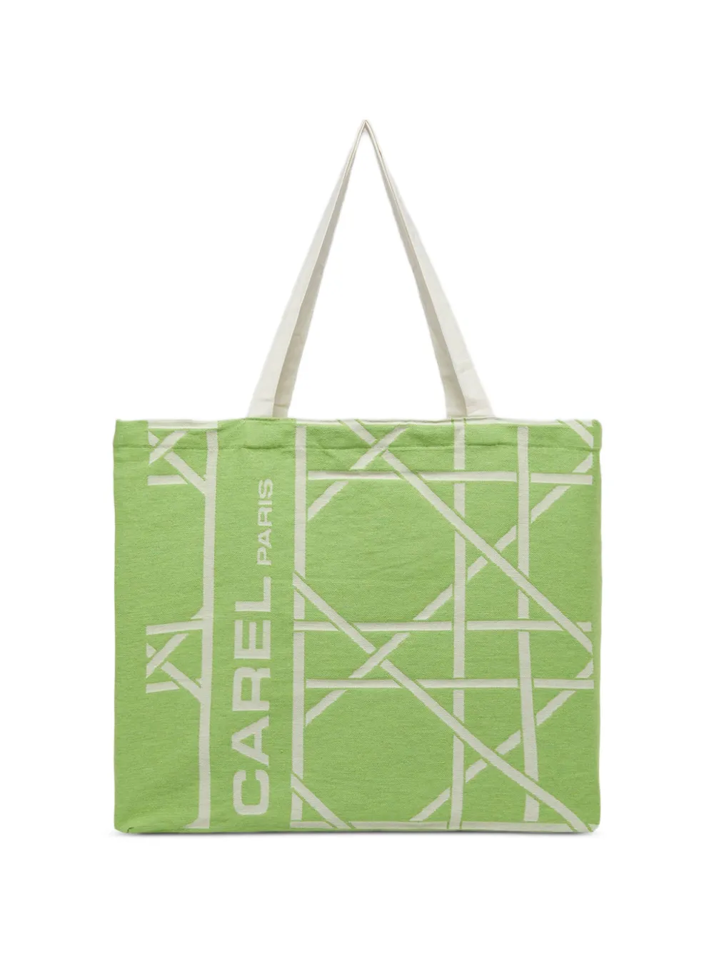 Carel Paris sac cabas à motif monogrammé en jacquard - Vert Carel Paris sac cabas à motif monogrammé en jacquard - Vert
