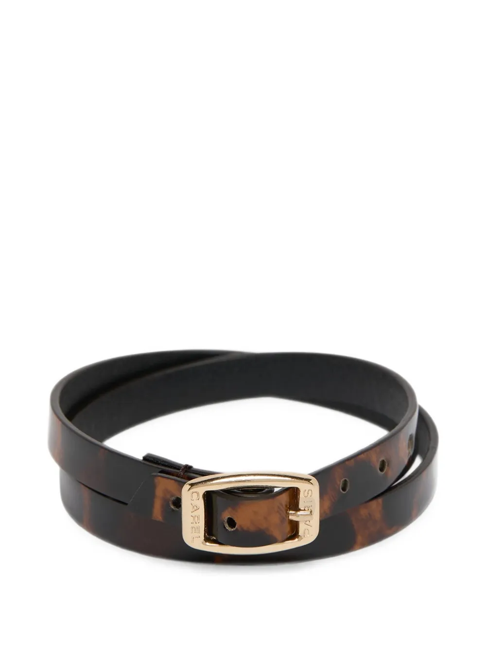 Carel Paris Lederarmband mit Leopardenprint - Braun