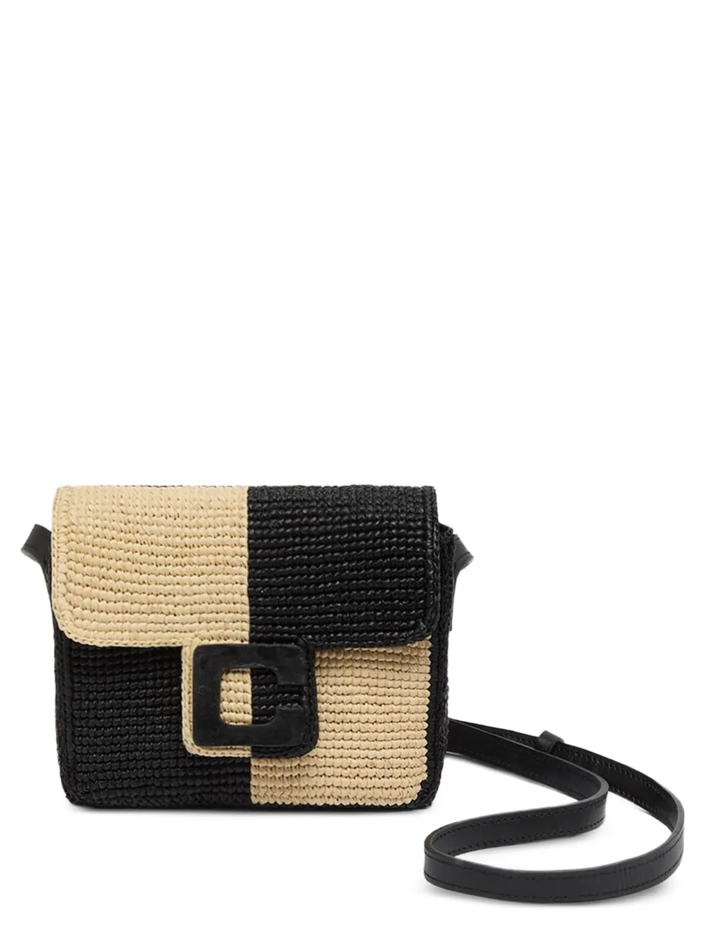 Carel Paris Borsa a spalla Sorbonne mini in rafia - Nero
