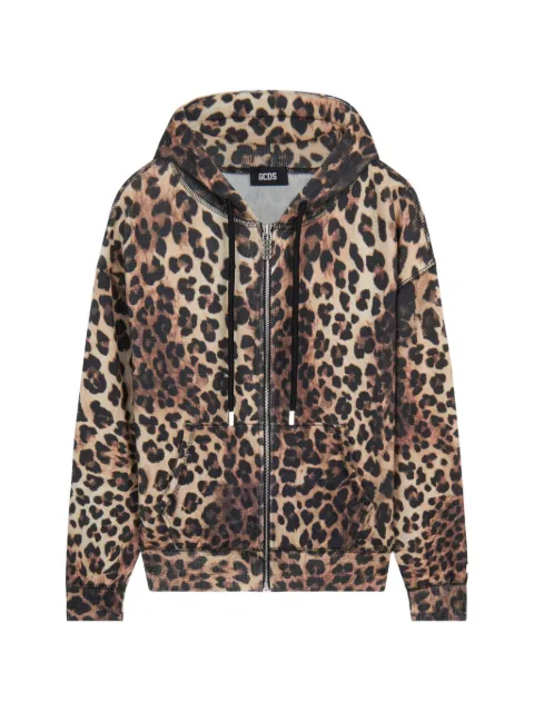 GCDS leopard-print hoodie