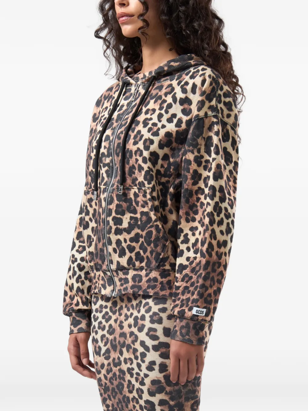 GCDS leopard-print hoodie Bruin