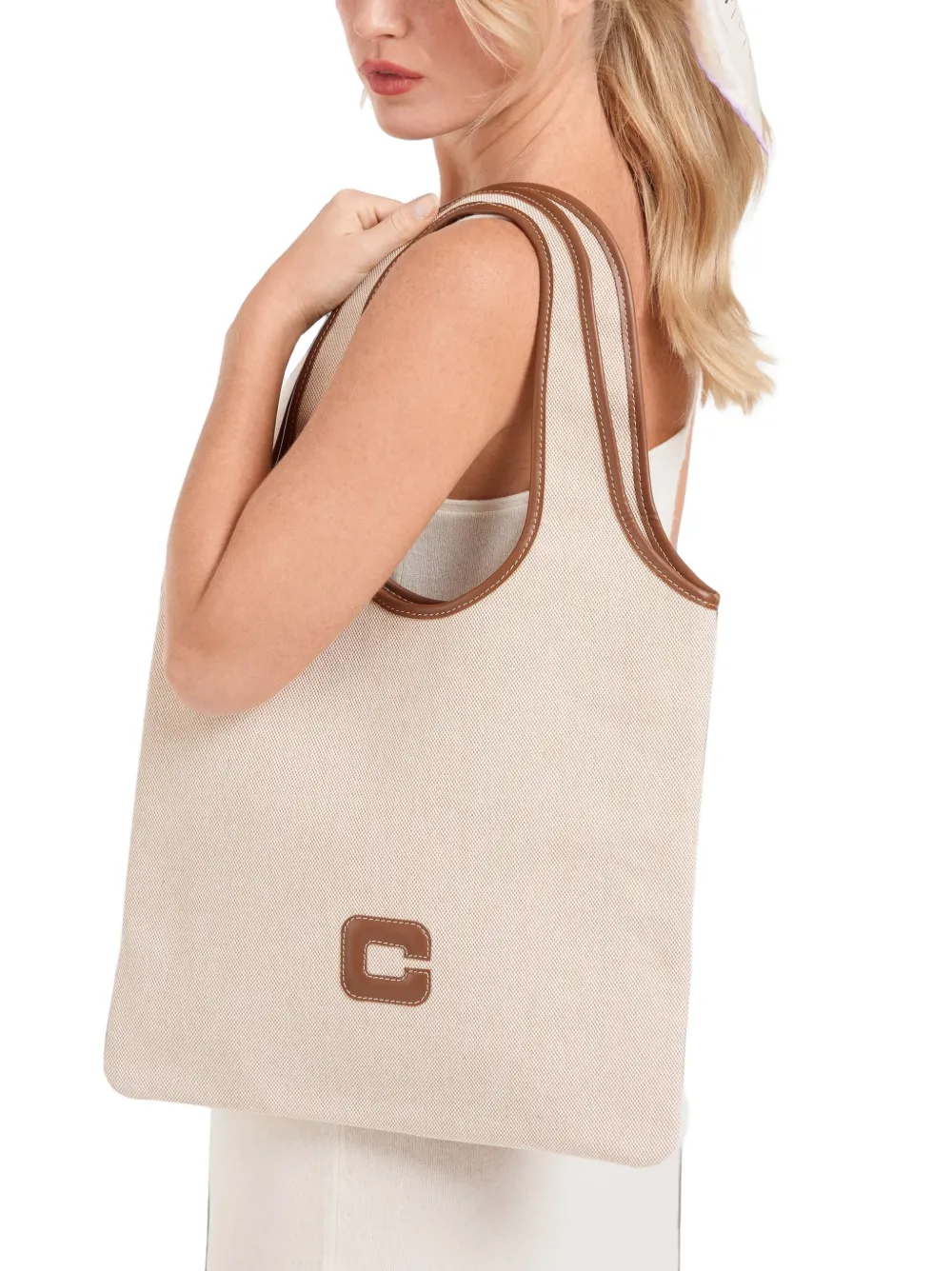 Carel Paris Alesia shopper met leren afwerking Beige