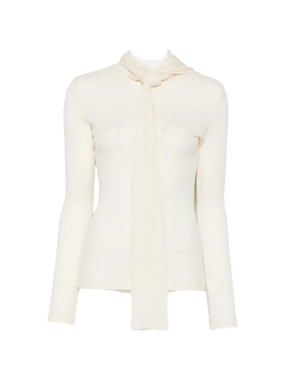 TOTEME ribbed scarf-detail shirt