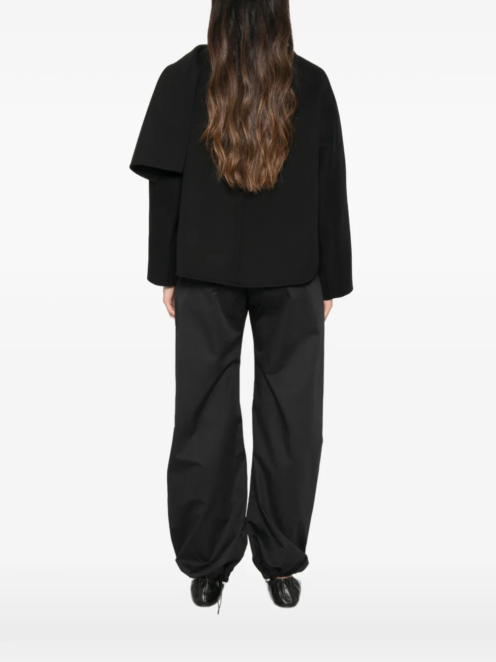 'S Max Mara Jack met knopen en sjaaldetail Zwart