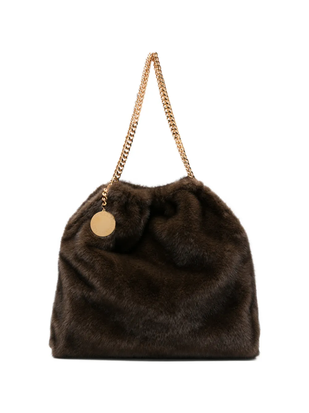 Stella McCartney medium Falabella faux-fur chain-link shoulder bag - Brown